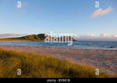 Schottland Argyll & Bute Inneren Hebriden späten Abendlicht auf Kenovara Strand und Landzunge Stockfoto