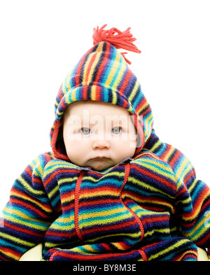 Baby im bunten outfit Stockfoto