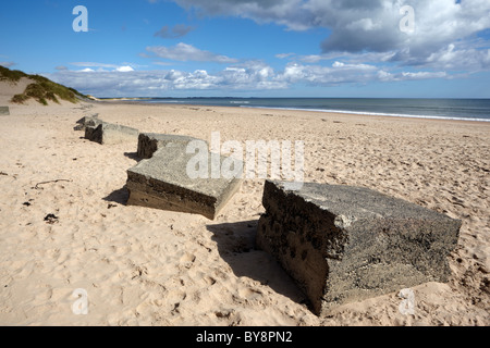 Krieg Verteidigung, Druridge Bay, Northumberland Stockfoto