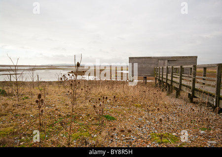 Verstecken Sie sich auf Roggen Harbour Nature Reserve East Sussex England Stockfoto