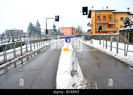 Details in der Stadt für große Schneefall Stockfoto