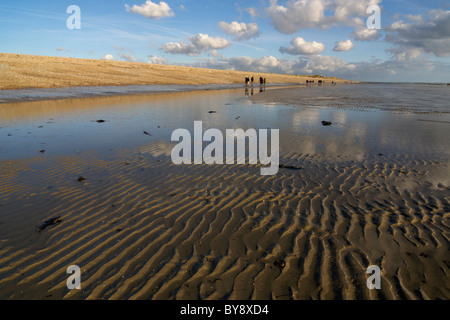 Vereinigtes Königreich West Sussex Littlehampton walking im Winter am Weststrand Stockfoto