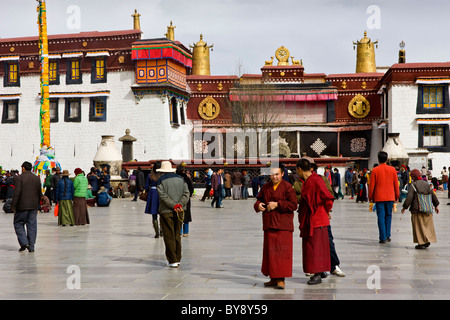 Barkhor Square und den Jokhang Tempel Lhasa Tibet. JMH4460 Stockfoto