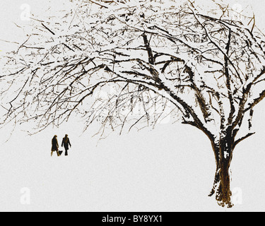 FOTOKUNST: Winterszene bei Bad Toelz (Deutschland/Bayern) Stockfoto