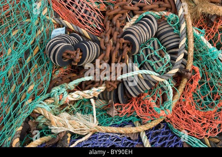 Meer Trawler Fischernetze und zugehörige Ausrüstung Stockfoto