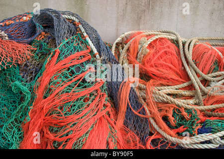 Meer Trawler Fischernetze und zugehörige Ausrüstung Stockfoto