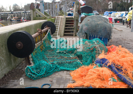 Meer Trawler Fischernetze und zugehörige Ausrüstung Stockfoto