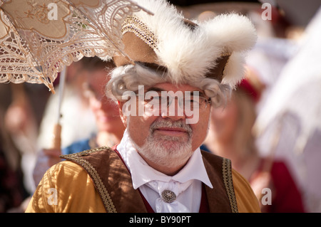 Zeitraum kostümierte Reenactor am Zwinger in Dresden, Sachsen, Deutschland, Europa Stockfoto