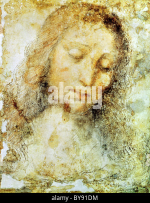 Kopf des Christus von Leonardo da Vinci. Stockfoto