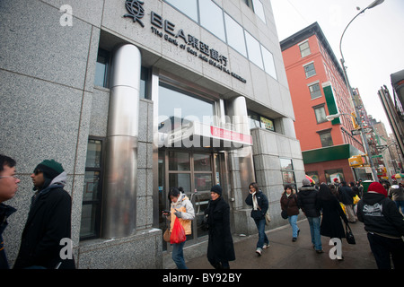 Chinatown-Filiale an der Canal Street von der Bank of East Asia in New York Stockfoto