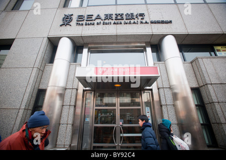 Chinatown-Filiale an der Canal Street von der Bank of East Asia in New York Stockfoto