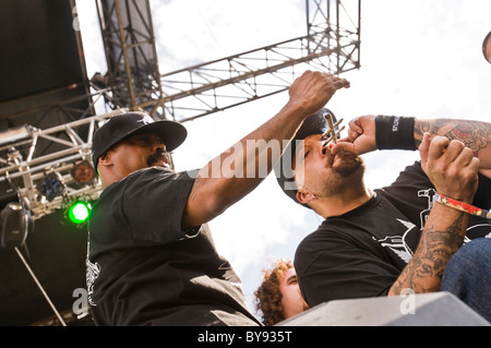 Cypress Hill ist immer noch rauchen Gelenke auf der Bühne. Stockfoto