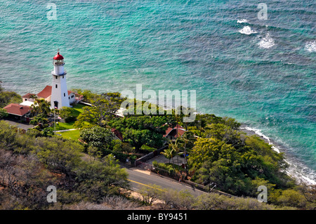 Diamond Head Lighthouse von Diamond Head Krater State Monument Honolulu Hawaii Oahu Stockfoto