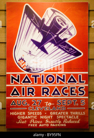 Antike Anfang des 20. Jahrhunderts National Air Races Plakat - USA Stockfoto