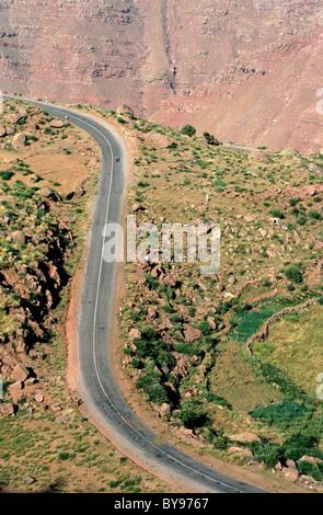 Road - Luftbild von oben Stockfoto