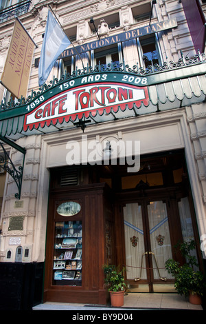 Die 150 Jahre alte Café Tortoni in Buenos Aires, Argentinien. Eine Zeit Treffpunkt der Borges und andere intellektuelle Stockfoto