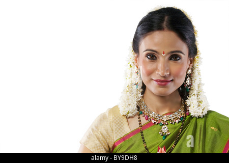 Porträt einer Süd-indischen Frau Stockfoto