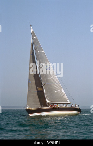 Die Swan 60 Design yacht Garden City racing aus der Insel Wight Hampshire England während Cowes Week Stockfoto