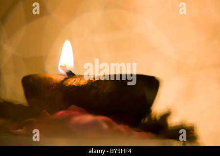 Nahaufnahme von einem diya Stockfoto