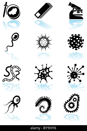 Ein Bild von mikroskopisch kleinen icons Stockfoto