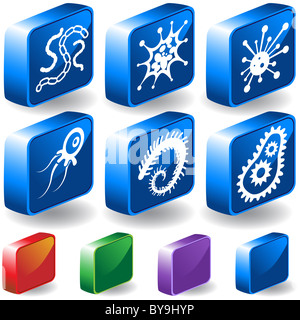 Ein Bild von mikroskopisch kleinen icons Stockfoto