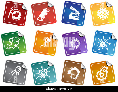 Ein Bild von mikroskopisch kleinen icons Stockfoto