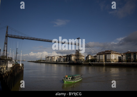 Spanien Baskenland Bilbao Vizcaya Schwebefähre Stockfoto