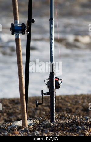 Meer Angeln am Strand Stockfoto