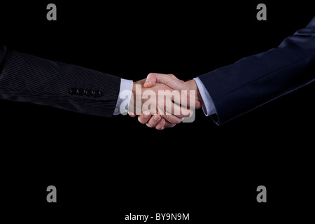 Handshake zwischen zwei Geschäftsmann nach Vertragsschluss Stockfoto