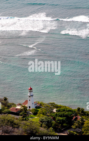 Diamond Head Lighthouse von Diamond Head Krater State Monument Honolulu Hawaii Oahu Stockfoto