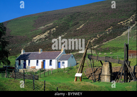 Wanlockhead Bergbau-Museum und Beam-Motor, obere Nithsdale Stockfoto