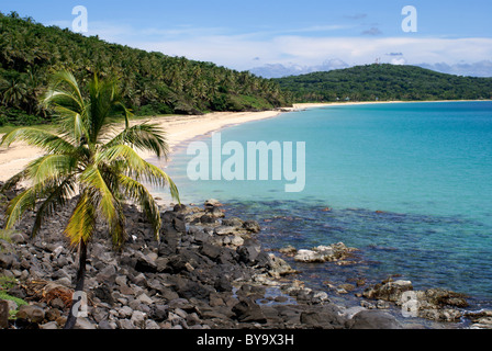 Unberührte weiße Sand Caribbean Beach auf Big Corn Island oder Great Corn Island, Nicaragua, Mittelamerika Stockfoto