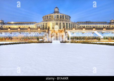 Verschneite botanischen Garten in Kopenhagen, Dänemark, Europa Stockfoto