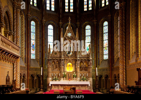 Heiligtum der Matthiaskirche, der Budaer Burgviertel, Budapest, Ungarn, Europa Stockfoto