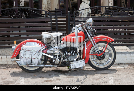 Alte Harley Davidson Motorrad, Nord-Zypern, Zypern Stockfoto