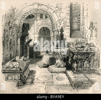 Nell Trent sitzen in der alten Kirche. Von der Old Curiosity Shop von Charles Dickens. Stockfoto