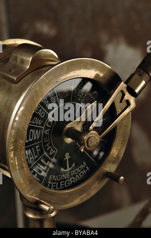 Antike Motor Raum telegraph Stockfoto