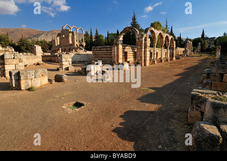 Antike Umayyad Ruinen an die archäologische Stätte von Anjar, UNESCO-Weltkulturerbe, Bekaa-Tal, Libanon, Naher Osten Stockfoto