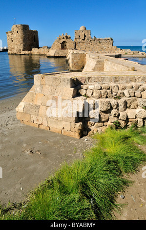 Historischen Kreuzfahrerburg in Sidon, Saida, Libanon, Nahost, Westasien Stockfoto