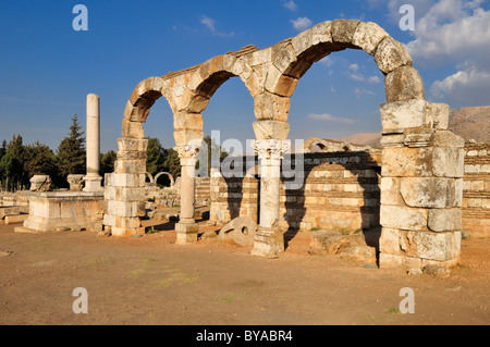 Antike Umayyad Ruinen an die archäologische Stätte von Anjar, UNESCO-Weltkulturerbe, Bekaa-Tal, Libanon, Naher Osten Stockfoto