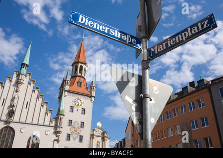 Altes Rathaus, Marienplatz, Altstadt-Lehel Bezirk, München, Bayern, Deutschland, Europa Stockfoto