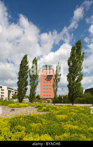 Ehemaligen Flughafentower, München Riem, Bayern, Deutschland, Europa Stockfoto