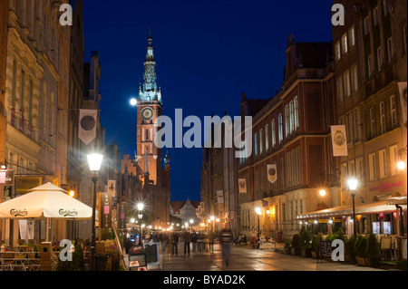 Die Main Rathaus Ratusz Glownego Miasta Główne Miasto Bezirk, Danzig, Pommern, Polen, Europa Stockfoto