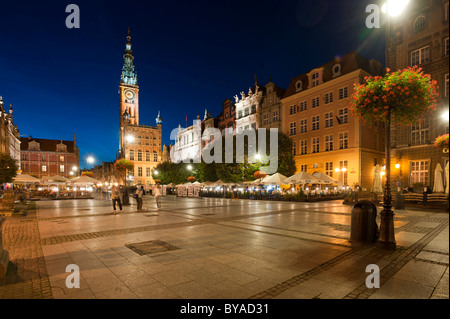 Die Main Rathaus Ratusz Glownego Miasta, am langen Markt oder Dlugi Targ, Główne Miasto District, Danzig, Pommern, Polen Stockfoto