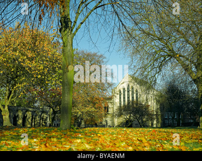 13. Jahrhundert Minster Library aus Deans Park im Herbst York North Yorkshire England Vereinigtes Königreich GB Großbritannien Stockfoto