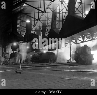 Dampflokomotiven in Oxley Sheds Wolverhampton 1967 Großbritannien 1960er JAHRE BILD VON DAVID BAGNALL Stockfoto