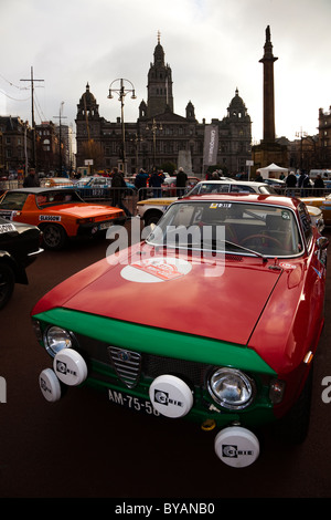 1964-Alfa Romeo Giulia Sprint GT-Rallye-Auto, eingeschrieben in der 100. Rallye Monte Carlo Stockfoto