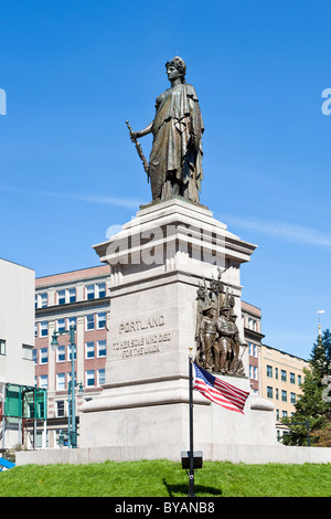 Civil-Krieg-Denkmal in der Innenstadt von Portland, Maine Stockfoto