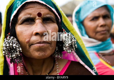 Indianerin aus Maharashtra, Indien. Stockfoto