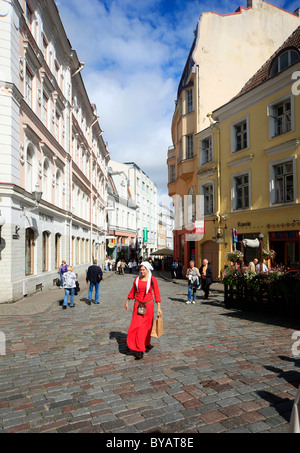 Frau mit historischen Kostümen, Tallinn, Estland, Baltikum, Europa Stockfoto